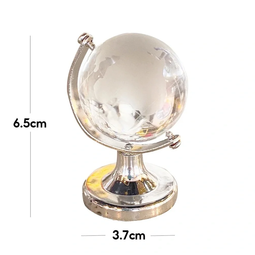 Mini Glass Earth Globe Ball Desktop Table Decor - Picture 2 of 2